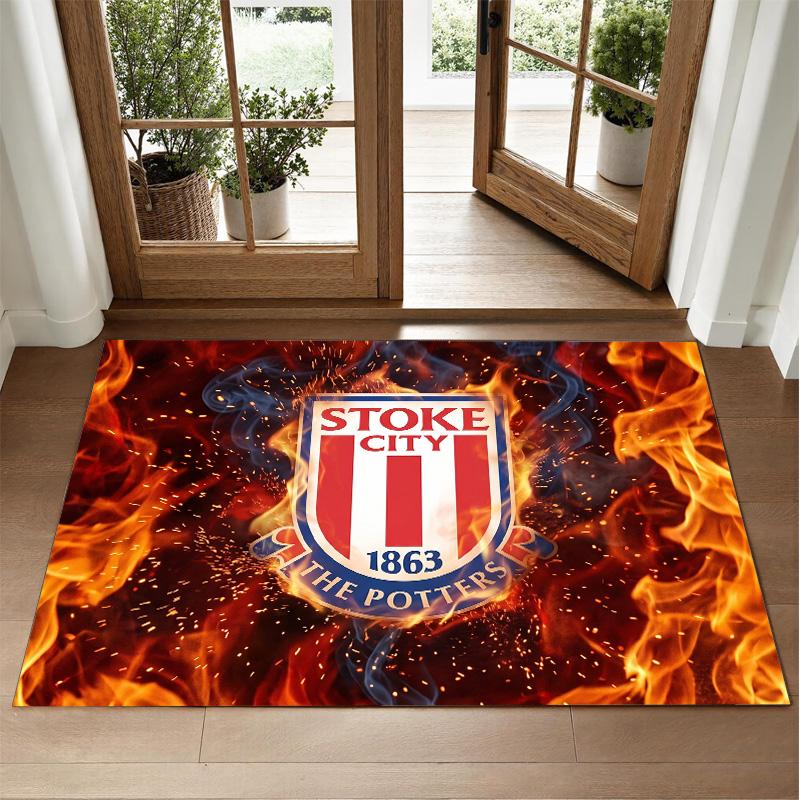 Southampton Football Design Crystal Velvet Rug Soft Decorative Mat for Bedroom Entrance