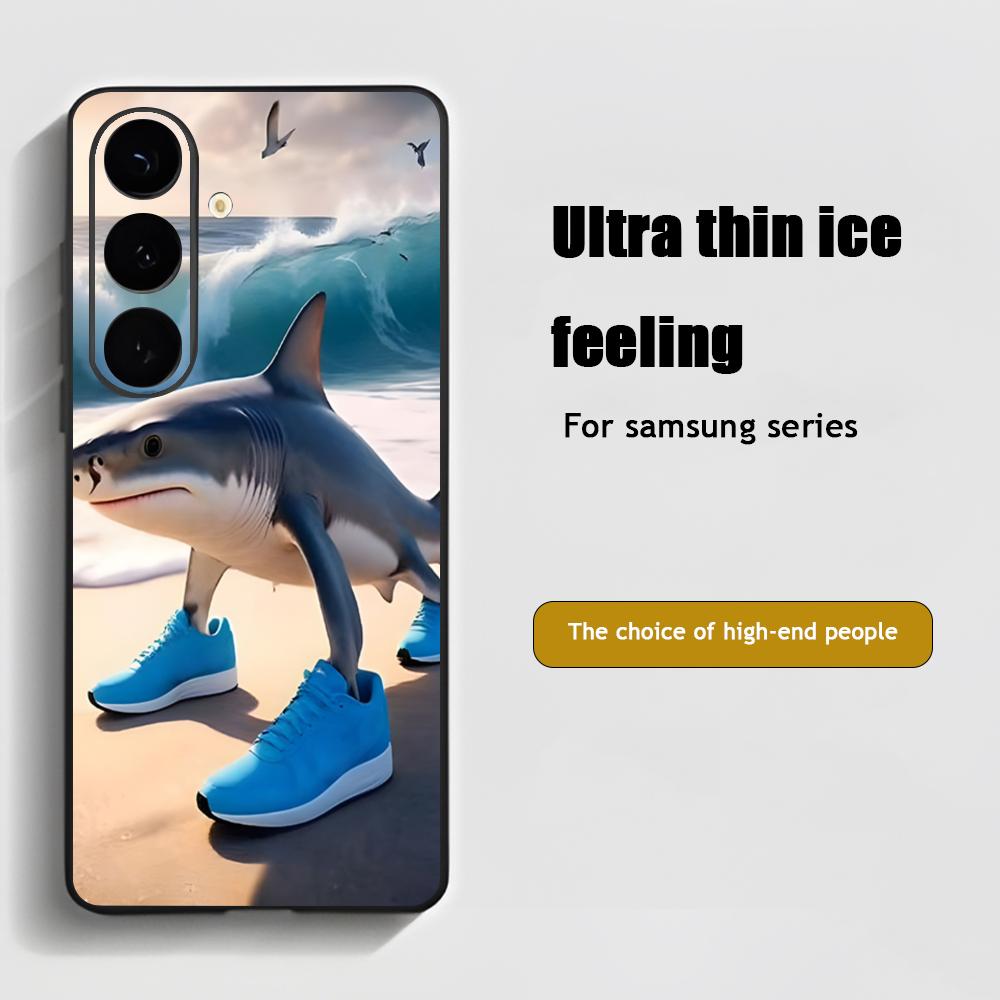 Popular Brainrot Tralalero Hot Phone Case For Samsung Galaxy S25 S24 S23 S22 S21 S20 Plus Ultra Note20 Soft Black