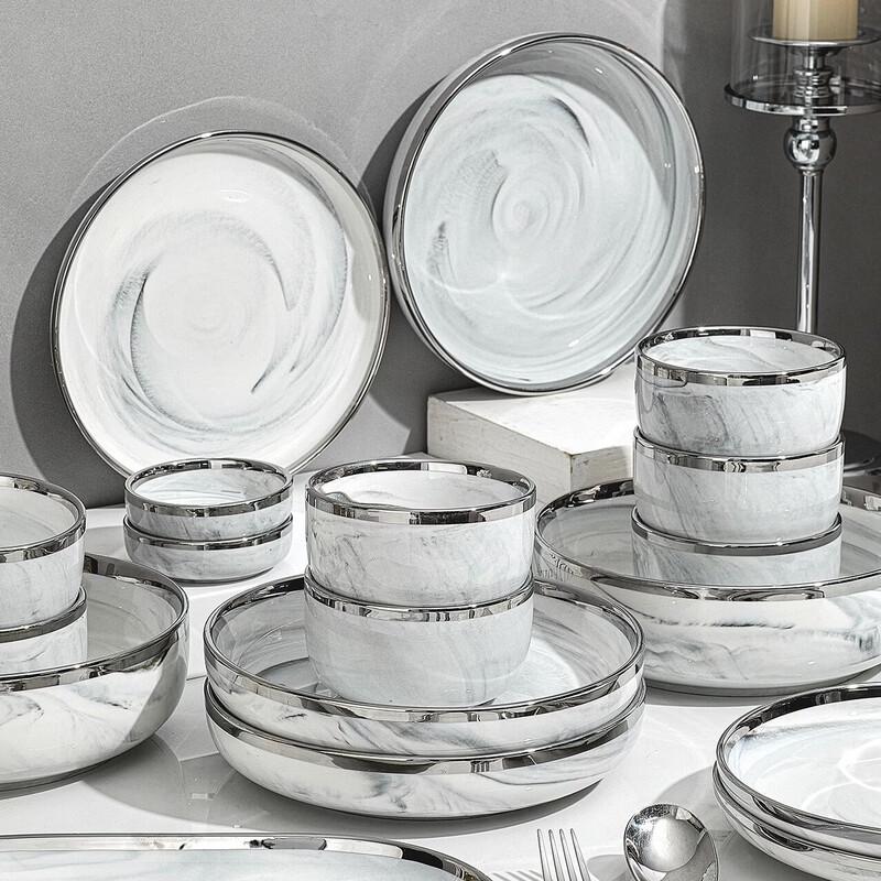 Naijiang Marble Ceramic Dinnerware Set