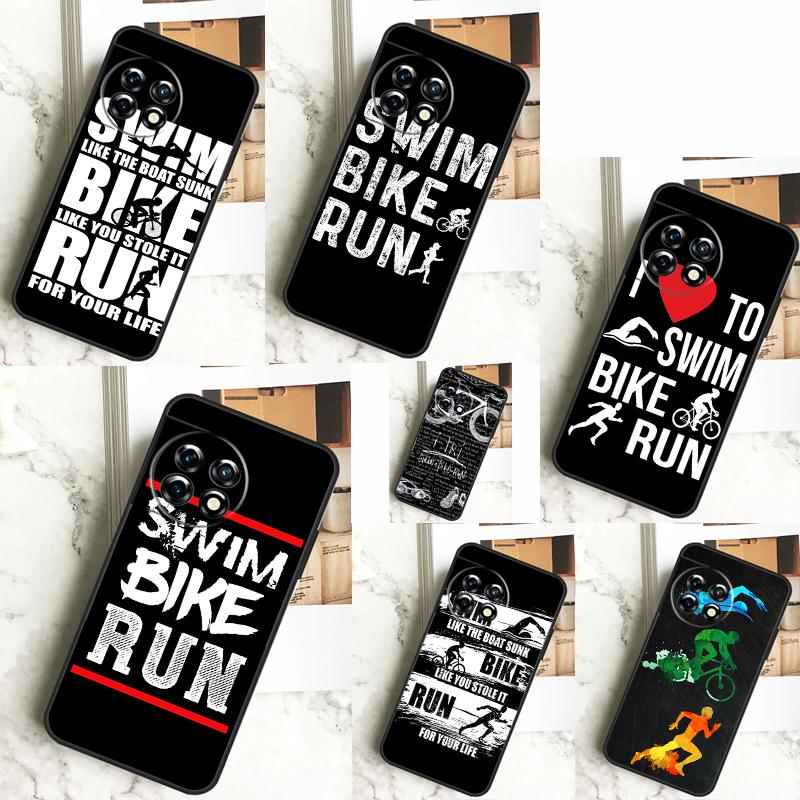Swim Bike Run Triathlon Case For OnePlus 12R 12 11 9 10 Pro 10R 9R 8T 10T Nord CE 2 3 Lite 2T N10 N20 N30 CE4 Cover