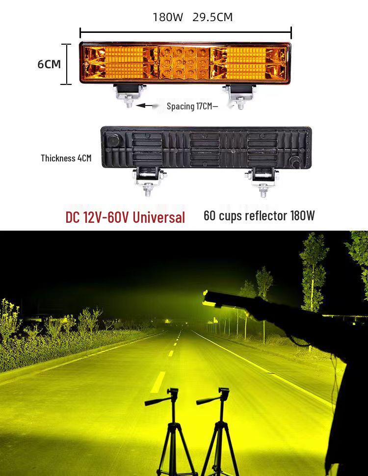 Compatible LED Strip, Headlight & Spotlight for 12V/24V Vehicles - Ideal for Cars & Trucks