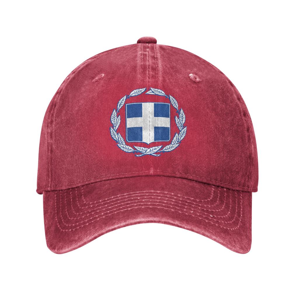 Coat of Arms of Greece Casual Baseball Cap Summer Trucker Hat Sun-Proof Outdoor Gym Snapback Cap Couple Women Y2k Baseball Caps