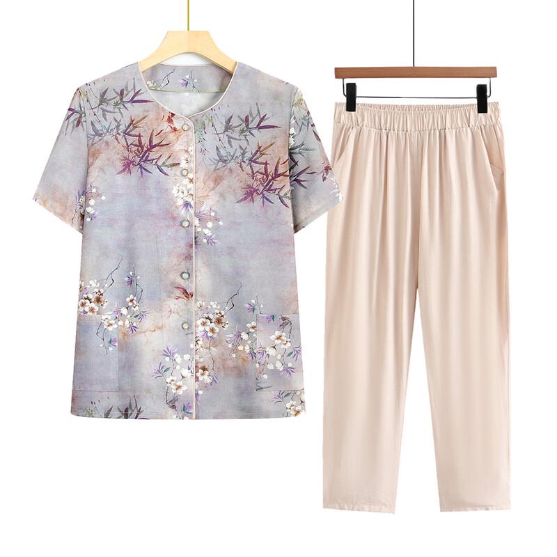 YUZHAOLIN Women s Loose Summer Cardigan Shirt for Middle-Aged  Elderly 4XL
