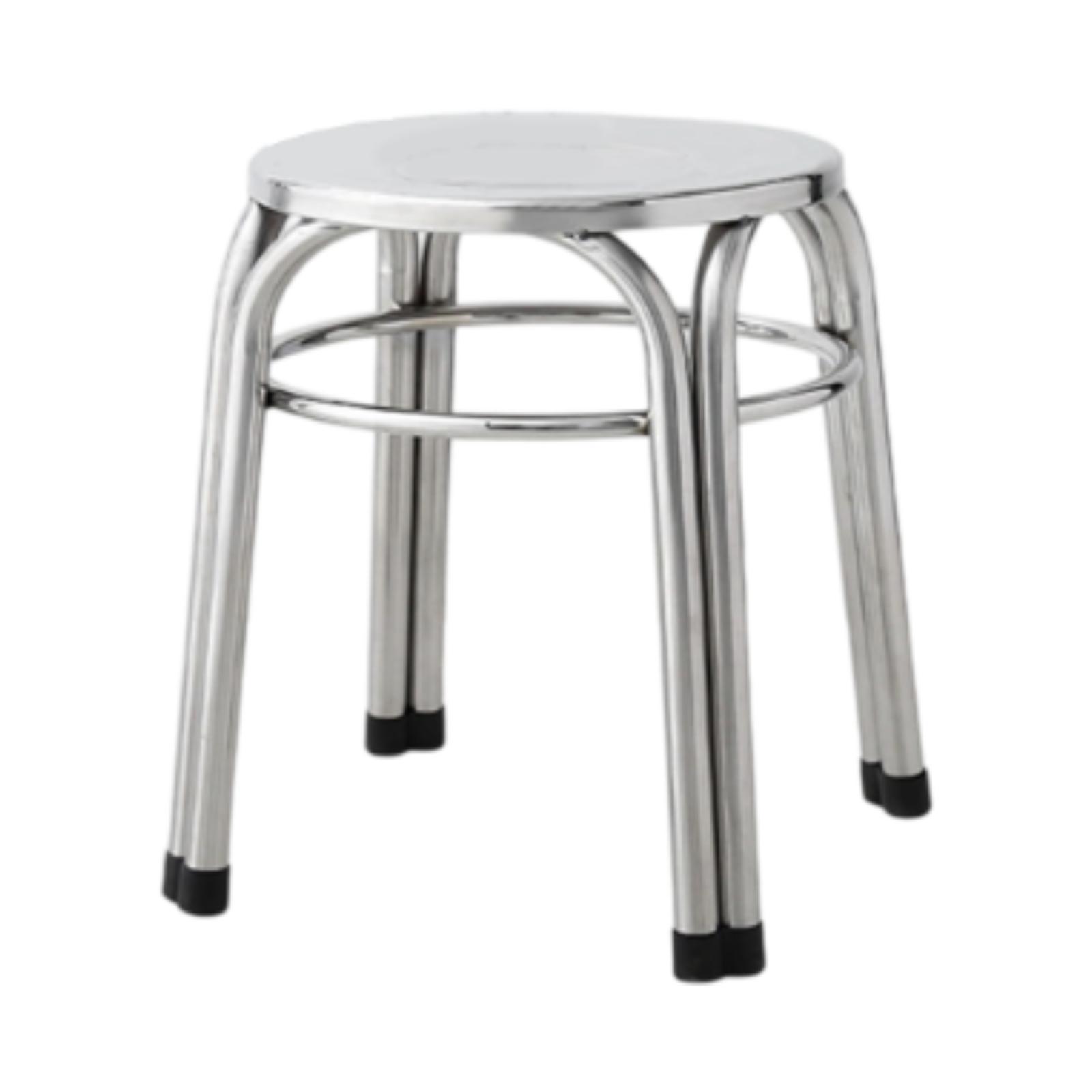 Round Metal Stool Stainless Steel Practical Anti Slip Stackable Easy Clean Stacking Stool Classroom for Garden Indoor Kitchen
