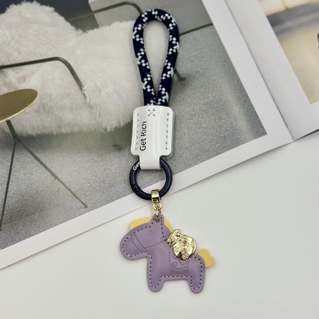 Instant Rich Cowhide Creative Exquisite Simple Couple Gift Cute Bag Pendant Car Keychain