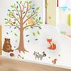 Cartoon Waldtier Baum Wandaufkleber für Kinderzimmer Schlafzimmer Wanddekoration