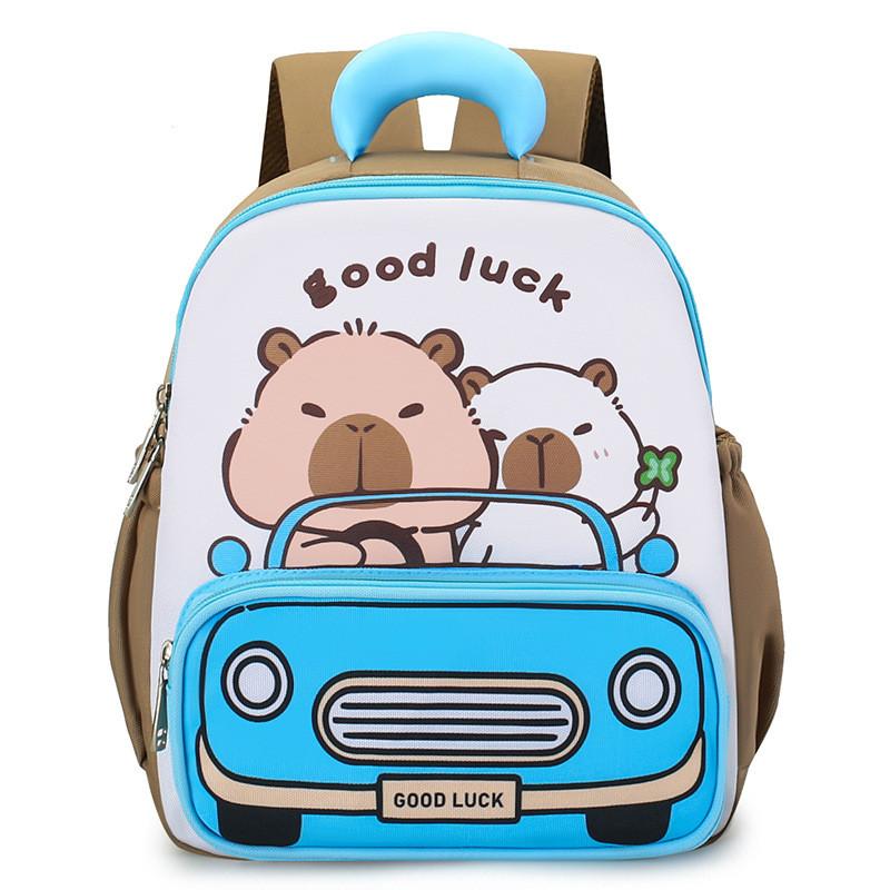 Capybara Pattern Kids School Bag With Cartoon Backpack Breathable Gifts Bag
