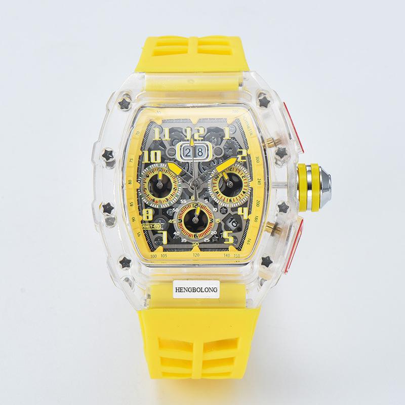 2025new Spot, Six-pin Multi-functional Running Second Engraving Hollow Quartz Watch, Unisex Watch