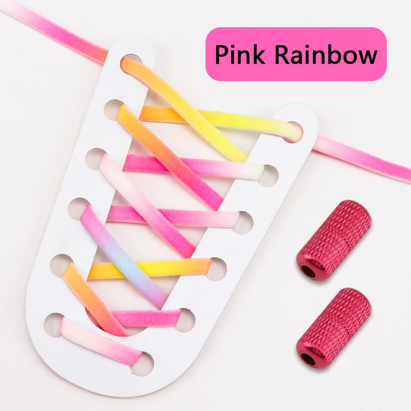 Kleurrijke Schoenveters zonder Strikken Elastische Veters Sneakers Regenboog Rond Tennis Schoenveters zonder Strikken Kinderen Volwassenen Hardloopschoenen Accessoires