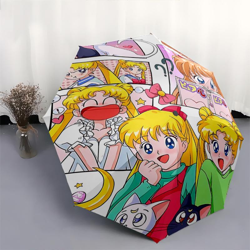 1pc Day in the Life of Sailor Moon Automatic Opening and Closing Umbrella - Suitable for Various Occasions, Outdoor Activities, Lightweight and D