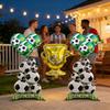 9Pcs Soccer Theme Foil Balloon Set, Standing Football Stack & Golden Champion Trophy Mylar Balloons, 18-Inch Round Soccer Balloon