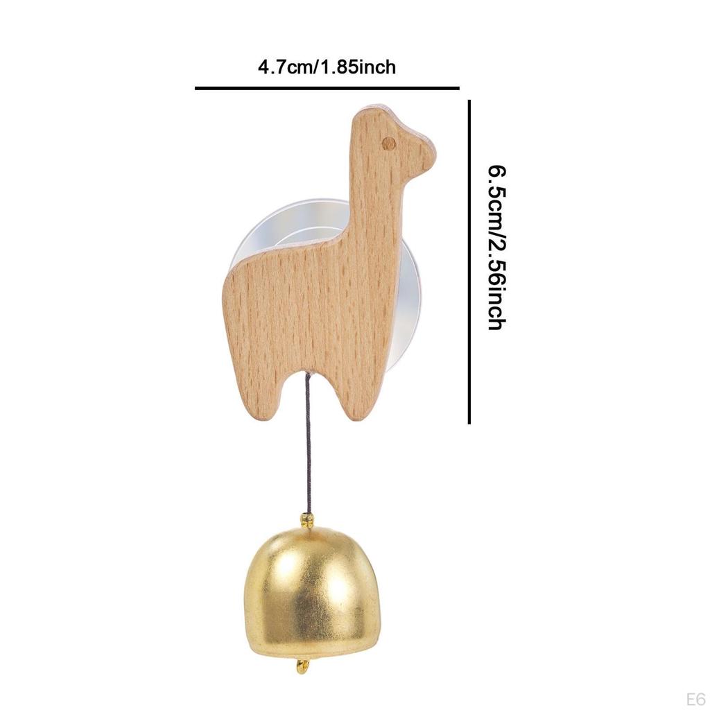 Merchant's Bell with Suction Cup, Wooden Door Ornament, Hanging Doorbell for Shop Front