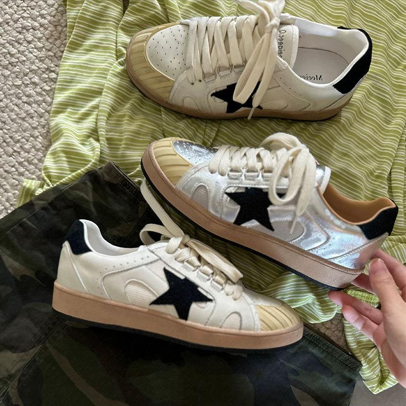 Soft Leather Female Stars Retro Old Small Dirty Shoes New Fashion Versatile Casual Board Shoes German Training Shoes
