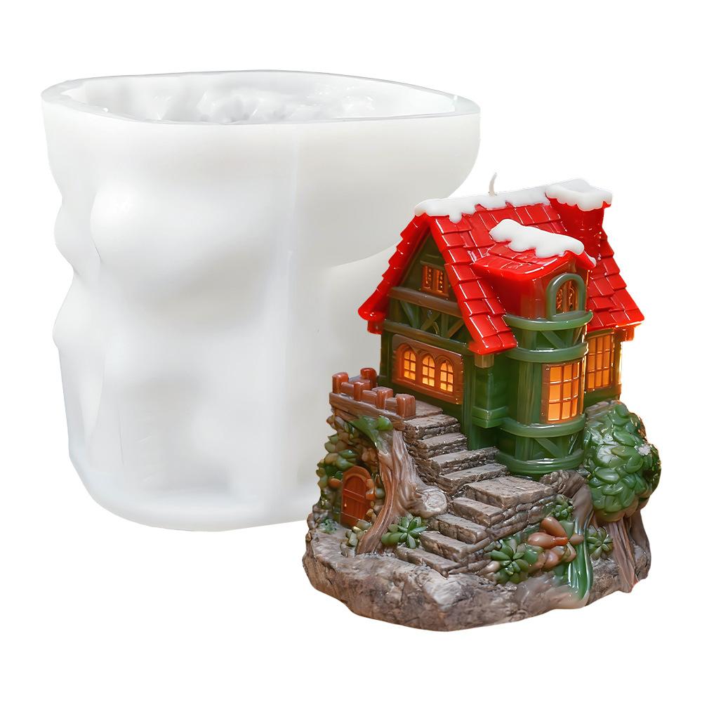 Miniature Candle Mold Fantasy Resin Gypsum Mold Tree House Candle Mold Smooth For Handicraft Workshops Diy Crafts Christmas