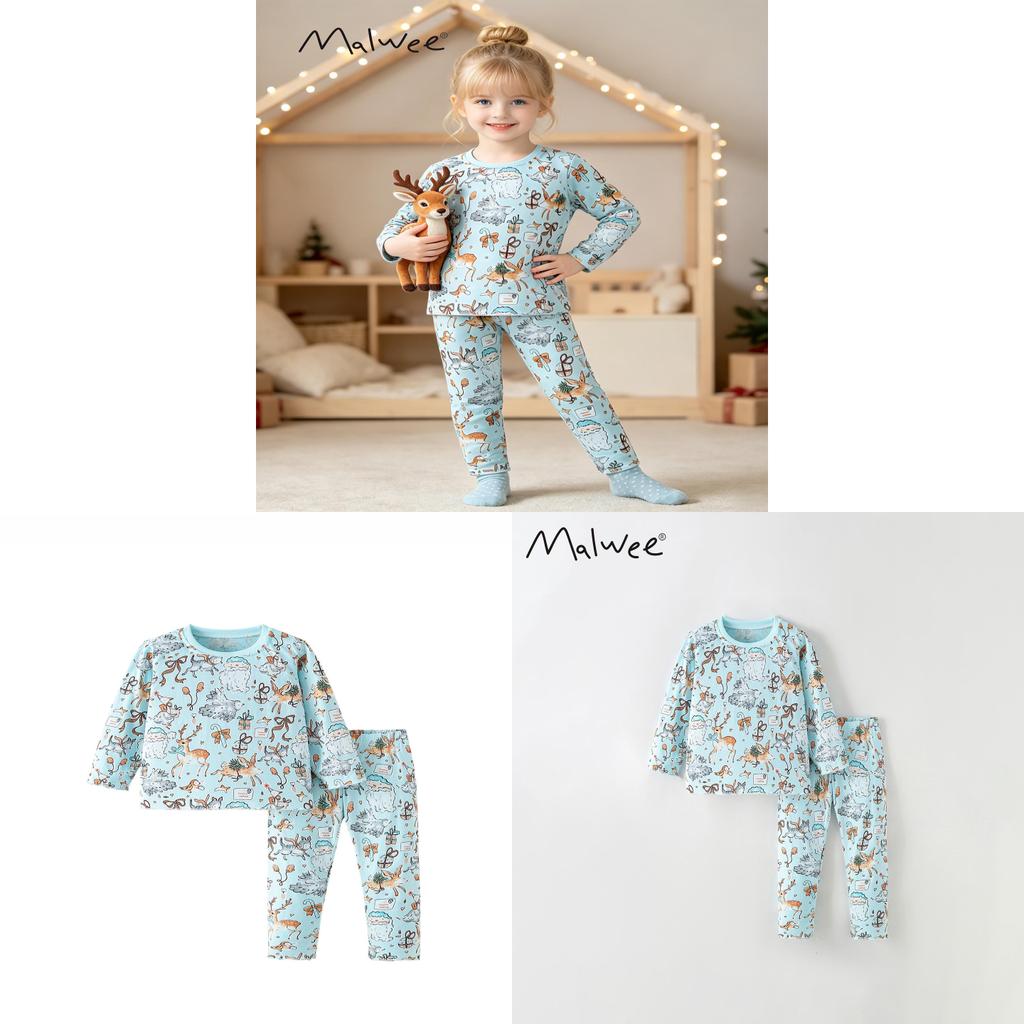 Kids Cartoon Print Sweater Set With Cotton Fabric For Children