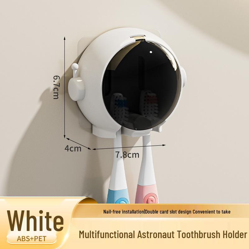 Wall-Mounted Electric Toothbrush & Toothpaste Storage Rack with Cup Holder (No Drilling Required)