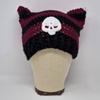 Y2K Anime Ear Cap Windproof Hat Female Beanie Headwear Handcrochet Pullover Hat