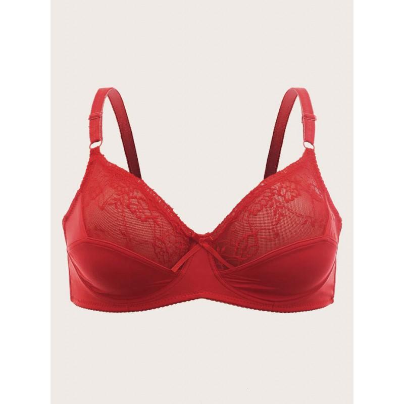 Plus Size Underwire Lace Bra Push Up Full Support Women Adjustable Straps