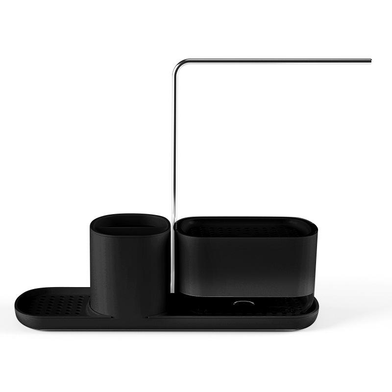 Druckknopf-Küchenspülbecken-Seifenspender und Aufbewahrungsgestell