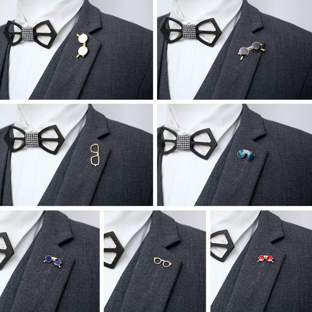Gifts Retro Shirt Jackets Sunglasses Shape Enamel Pins Glasses Brooch Collar Pins Brooch Badge