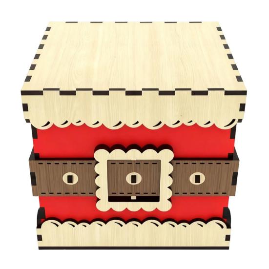 Christmas Gift Box Wooden Storage Box with Lid Xmas Design Present Box for Festive