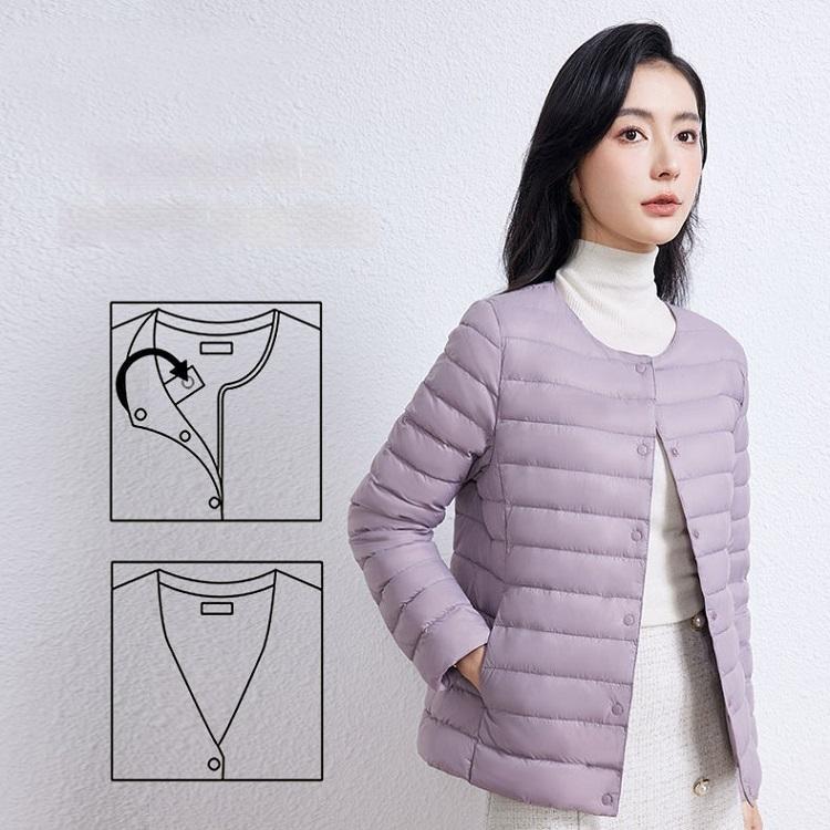 Leichte Daunenjacke für Herbst und Winter, Innenweste für Damen, kurzer Rundhalsausschnitt, große, warme Weste für Innen- und Außenbekleidung