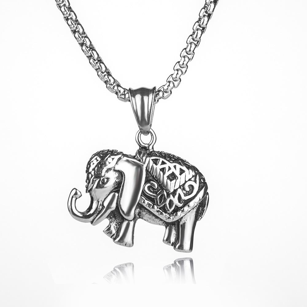 

Retro Classic Stainless Steel Elephant Pendant Necklace