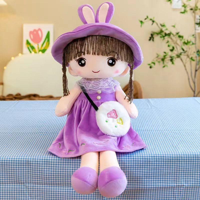 50CM Kawaii Girl Plush Dolls with Rabbit Ear Soft Stuffed Rag Dolls Lovely Plush Toys Girl Toys Kids Birthday Valentine Gift