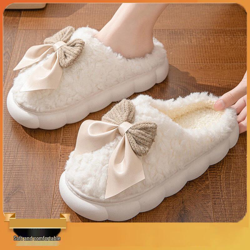 

Baile Women s Bowknot Warm Indoor Slippers 36-37