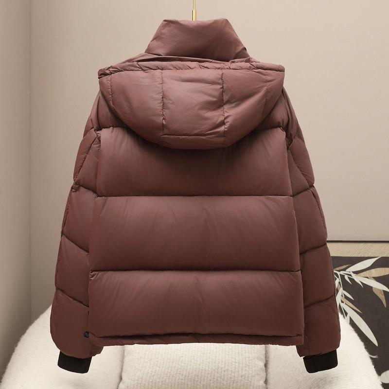 Down loose down jacket women's fashion design hooded warm jacket