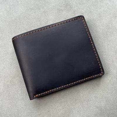 Portofel retro din piele naturală, lucrat manual, pentru bărbați, cu buzunar pentru monede, fermoar, din piele italiană, pentru bărbați
