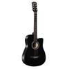 38 "" tamanho completo adulto 6 cordas cutaway folk violão para estudantes iniciantes (Preto)
