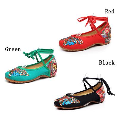 Phoenix Embroidery Ethnic Women Danding Casual Walking Flats Shoes