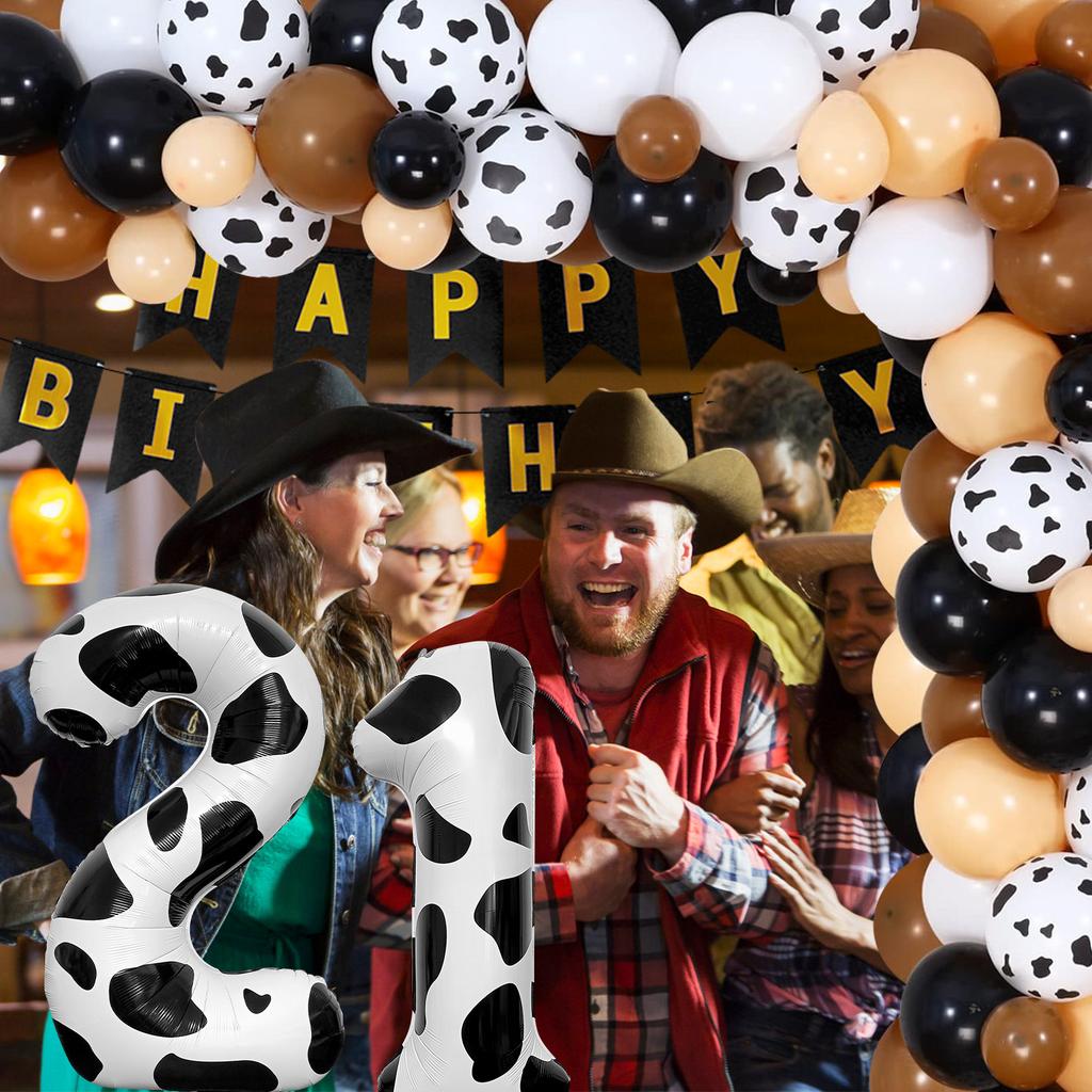 Farm Theme Balloon Wreath Set Birthday Party Flag Cow Digital Balloon Chain Set Arrangement