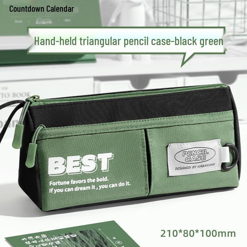 Kaba Bear Multifunctional Large-Capacity Triangle Pencil Case for Students