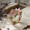 Comfortable Butterfly Ring Lightweight Alloy Finger Ring, Flower Shape Adjustable Opening Vivid Design Band for Daily Wear Date Party
