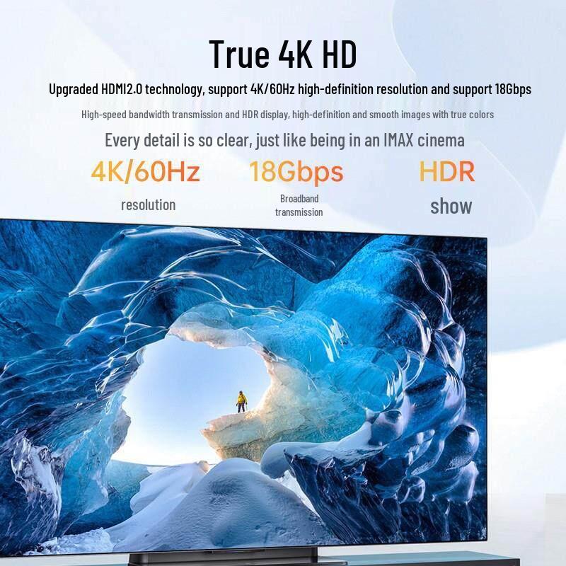Shan Ze 4K HD HDMI 90° Elbow Cable for TV and Computer