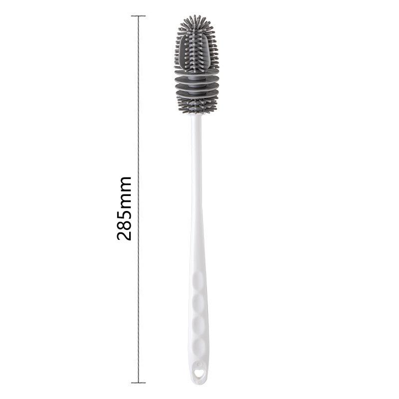 Silikonowa szczotka do kubków Szczotka do czyszczenia butelek na mleko Długi uchwyt Czyszczenie butelek na wodę Szczotka do czyszczenia szklanych kubków Narzędzia do czyszczenia kuchni