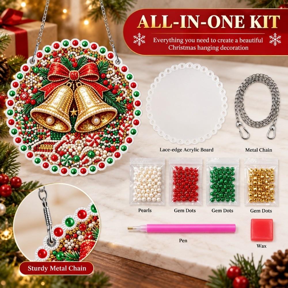 5D Christmas Diamond Painting Set DIY Craft Xmas Acrylic Pendant  Home Decoration