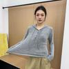 Women's Slimming High Elasticity Knitted Hoodie - Autumn/Winter Style, Warm Long Sleeve Casual Top