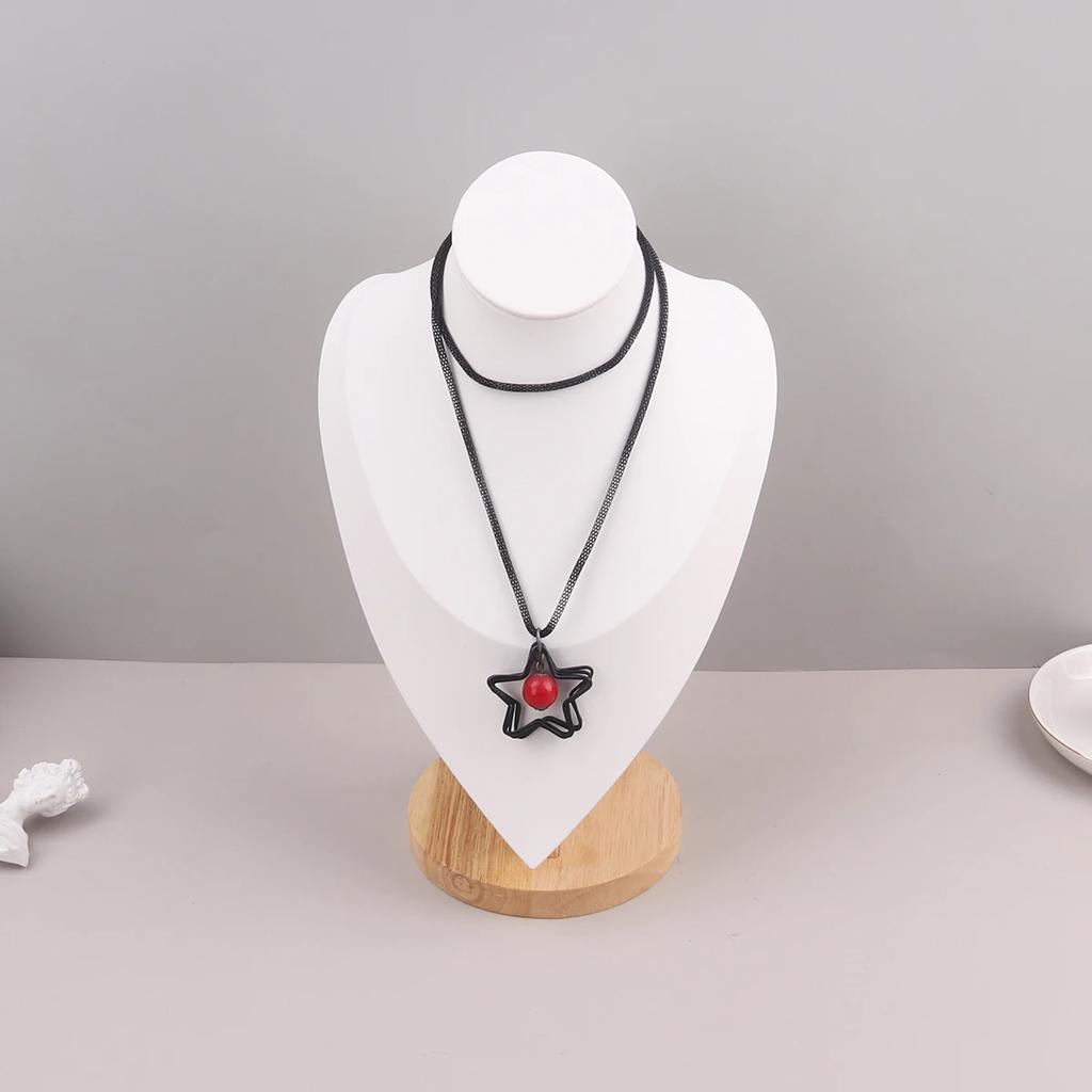 Velvet Portrait Necklace Display Pendant Organizer Jewelry Display Stand Jewelry Mannequin Bust Necklace Pendant Window Display
