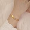 Adjustable Titanium Steel Bracelet With Dachshund Pendant Minimalist Double Opening Design Trendy Personalized Jewelry