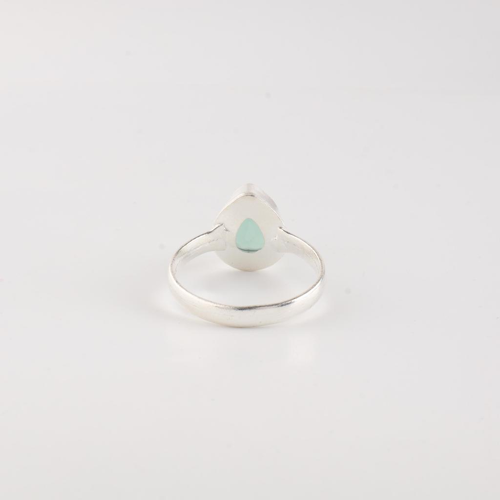 Aqua Chalcedony Gemstone 925 Sterling Silver Statement Jewelry Designer Ring For Wedding Gift RR-76-20