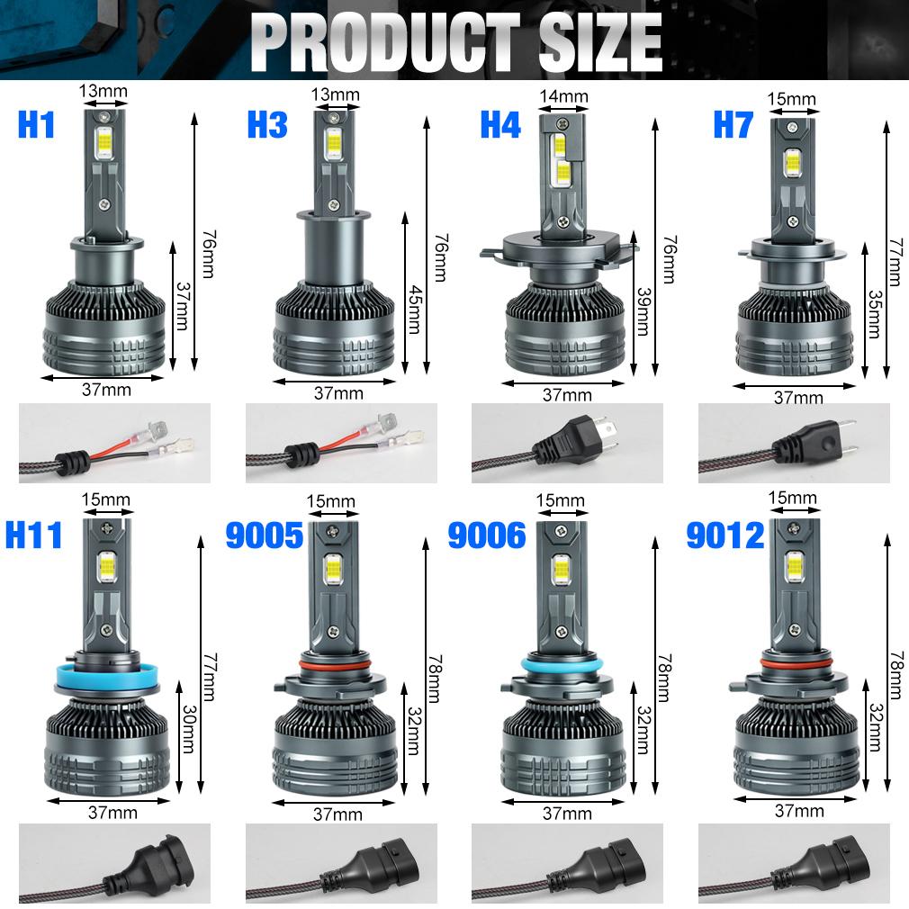 2Pcs H7 H4 Led Headlight Bulbs 6000K H1 H3 H8 H11 Led 9005 HB3 9006 HB4 Auto Lamp 9012 Hir2 High Power 140W 60000LM Canbus CSP Chips Headlamp
