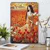 2D Flat, 1pc Floral Field Woman Wall Art - Tinplate Metal Sign Painting, 20.32x30.48 cm Indoor/Outdoor Hanging Decor, Vibrant Re