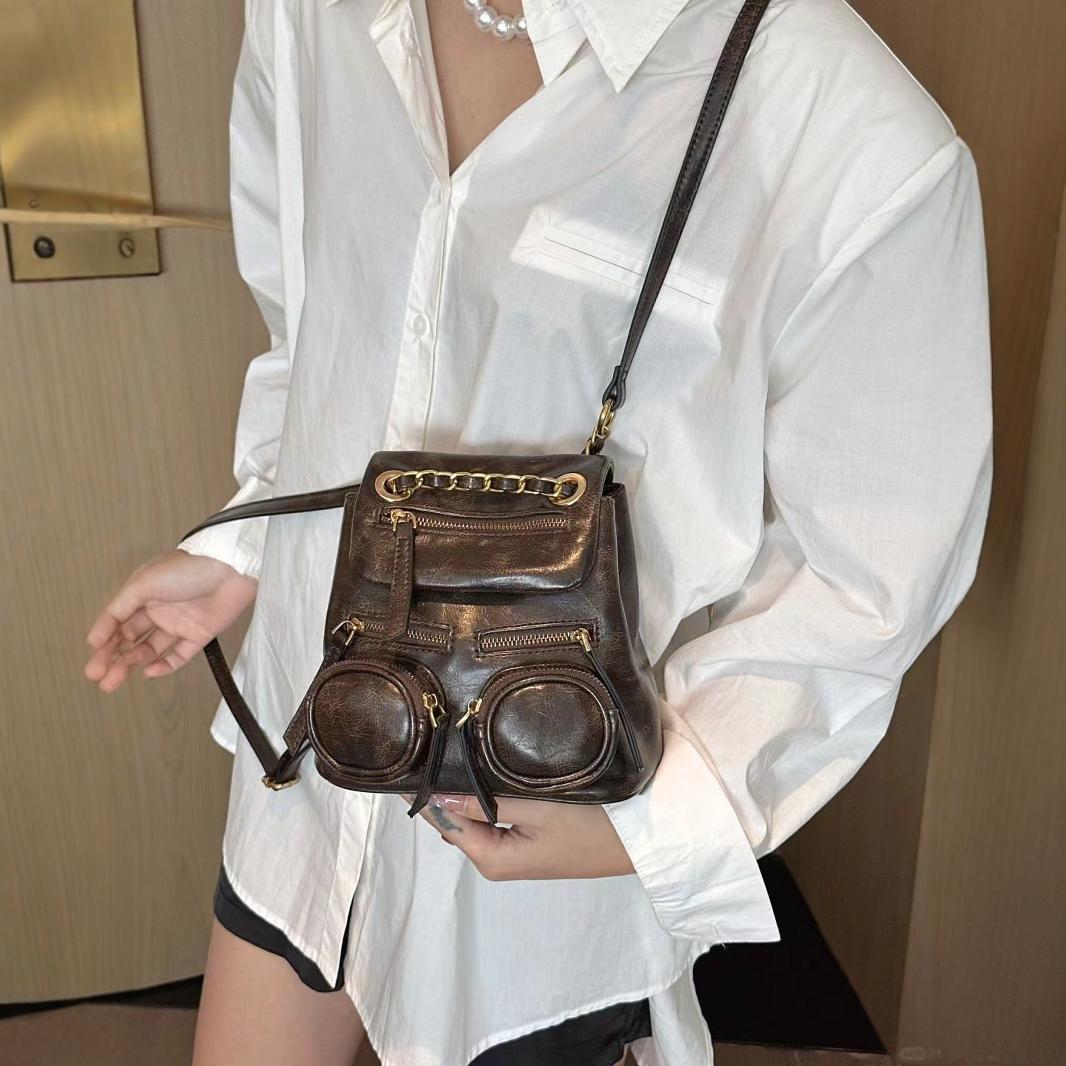 Винтажный ins супер популярный маленький рюкзак женский британский стиль мини-локомотив стиль путешествия студенческий школьный рюкзак многокарманный рюкзак