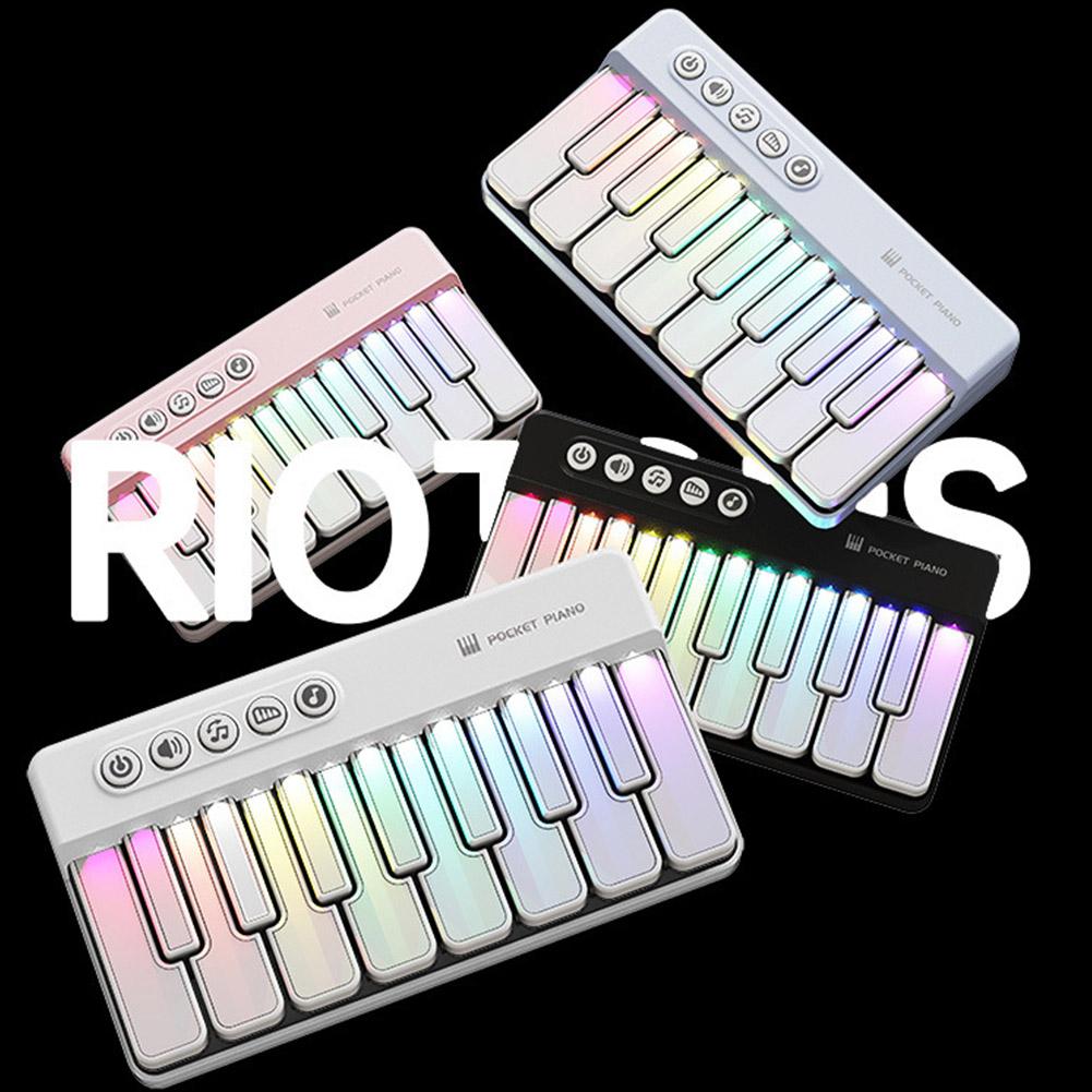 LED Rainbow-colored Keys Electronic Keyboard Kids Cartoon Piano Keyboard Music Baby Instrument Music Educational Toys Kids Gifts