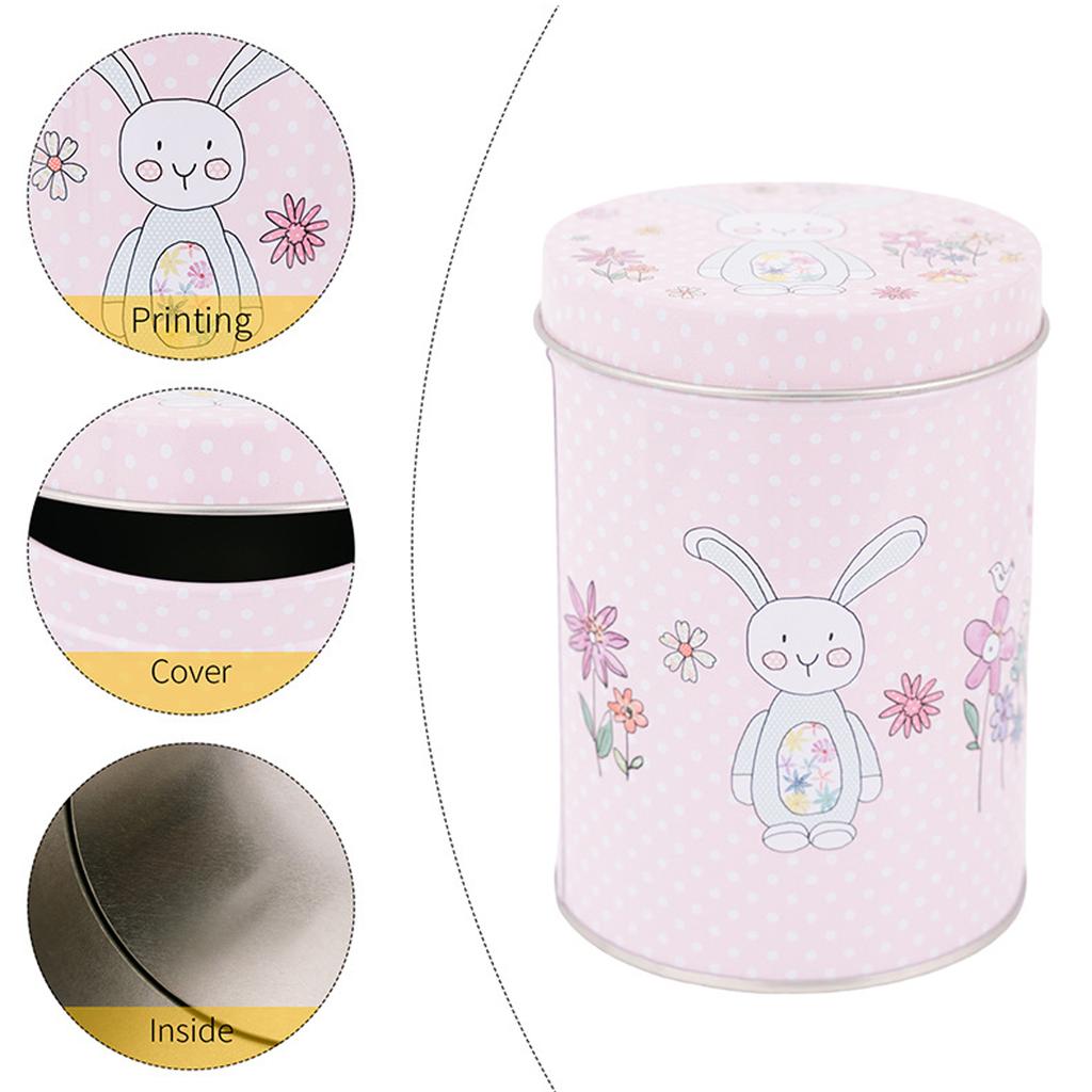 Easter Bunny Iron Storage Box, Candy Gift Packaging Tin Can, Tinplate Storage Bucket, Empty Box