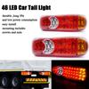 2PCS Trailer Tail Light 24V Car Trucks Lorry Rear Taillight Brake Light 12V Stop Reversing Running Lights 46LED Side Lamp