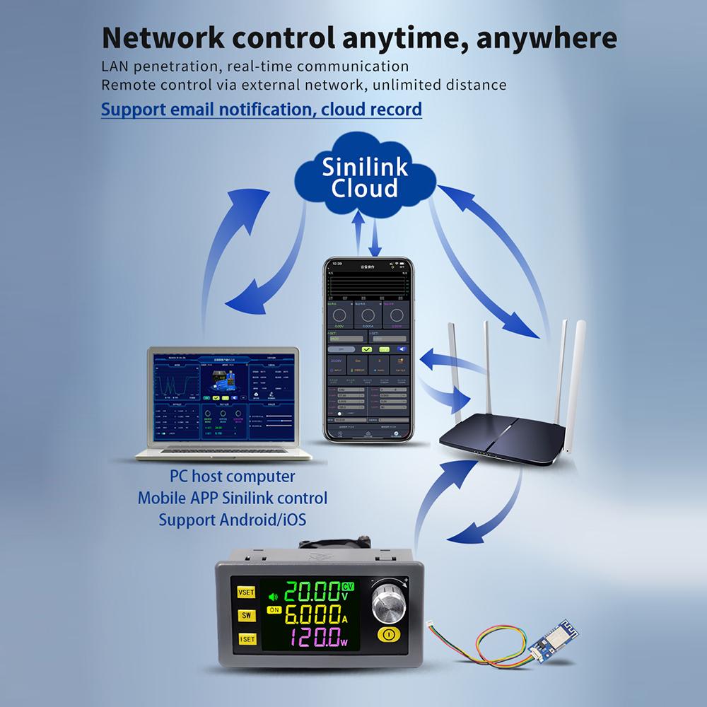 SK60 SK120 CNC Lift-off DC Adjustable Voltage Regulator Constant Voltage Constant Current Solar Charging Module 60W 120W